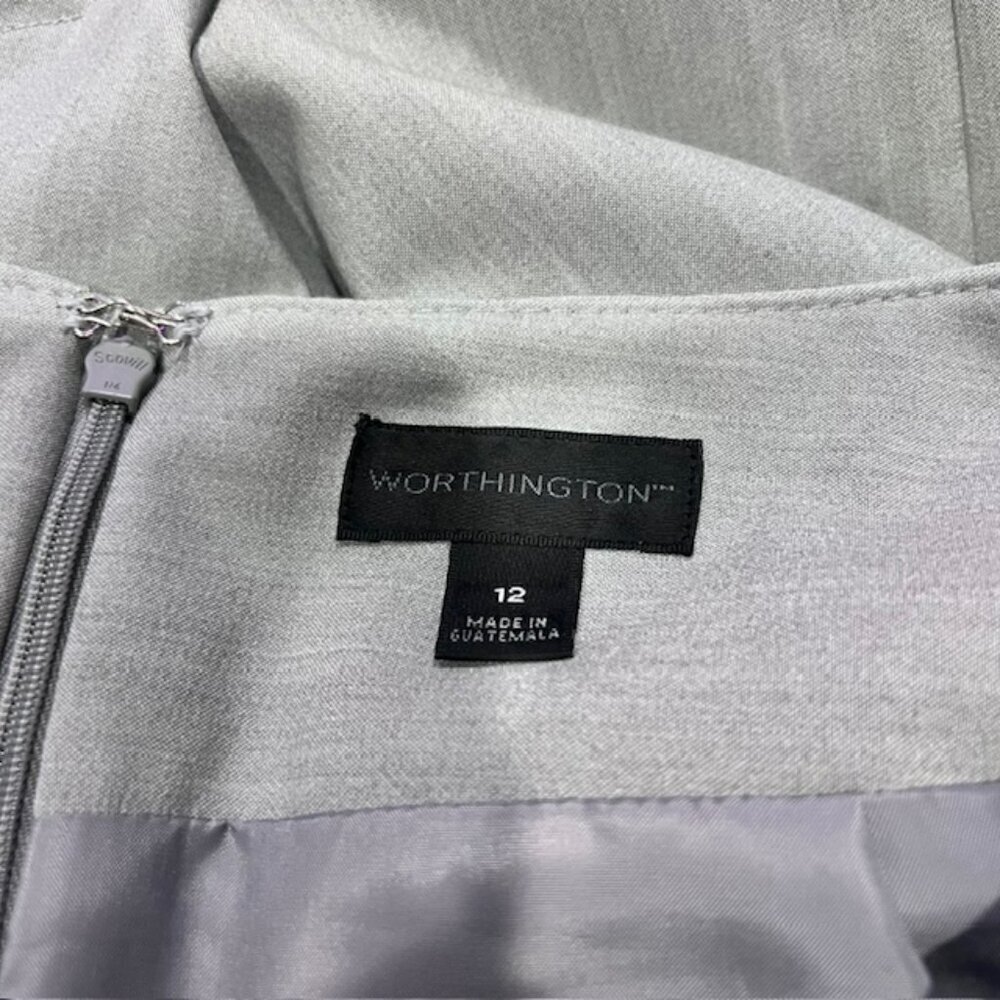 Worthington Gray Fully Lined Skirt Size 12 - Picture 9 of 9